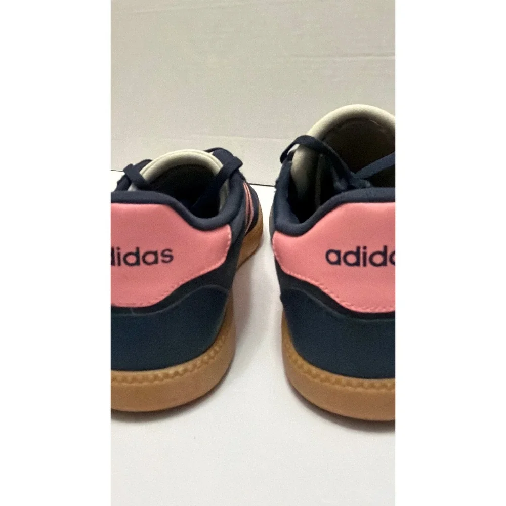 Adidas VL Court 2.0 Navy Pink Suede Gum Sole Sneakers Womens 9.5